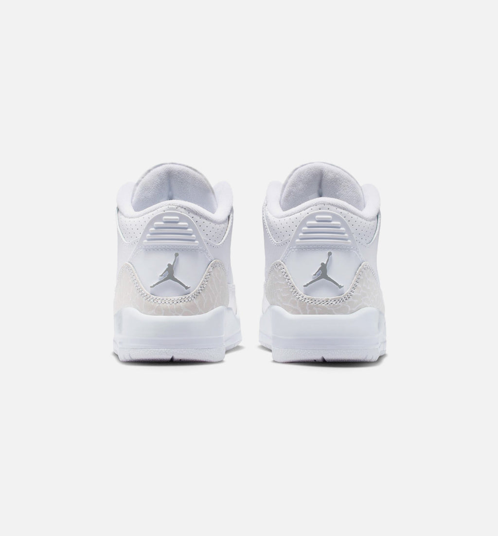 Air Jordan 3 Retro White / Metallic Silver Preschool Lifestyle Shoes (PS)