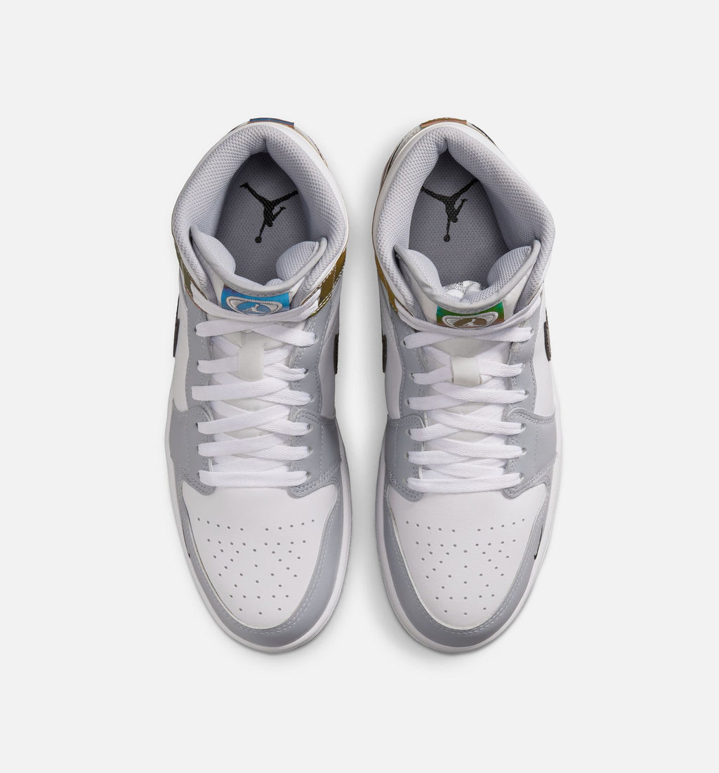 Air Jordan 1 Mid SE Men's Lifestyle Shoes - Black/White/Wolf Grey