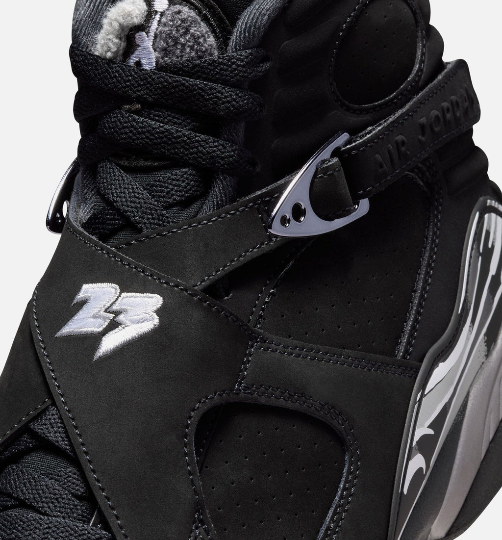 Air Jordan 8 Retro Chrome Black and Light Graphite Men's Lifestyle Shoe – Black/White/Light Graphite