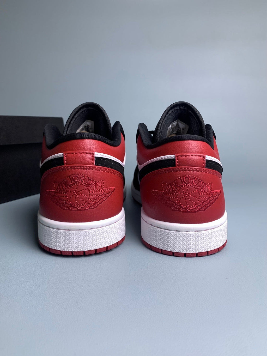 Air Jordan 1 Low Black and Red Toe 553558-116 Unisex Sneakers