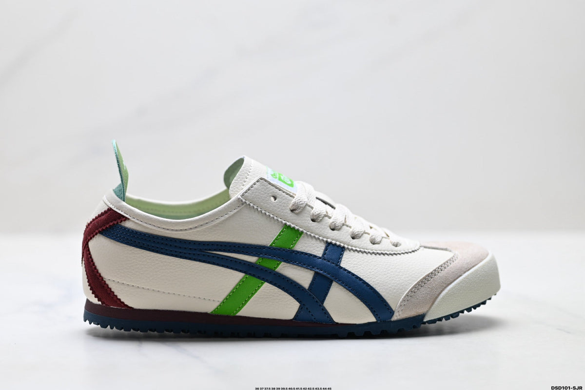 Onitsuka Tiger Retro Low Top White Navy Green Red Unisex Shoes Style 06