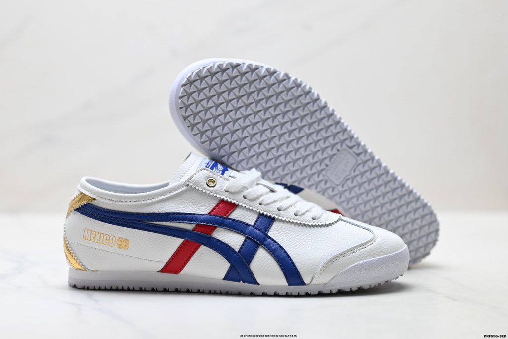 Onitsuka Tiger Retro Low Top White Royal Blue Red Unisex Shoes Style 20
