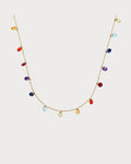 PERSEE Yellow Gold and Multicoloured Stone Chakras Necklace(Yellow Gold)