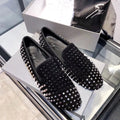 Giuseppe Zanotti Black Studded Slip-On Shoes