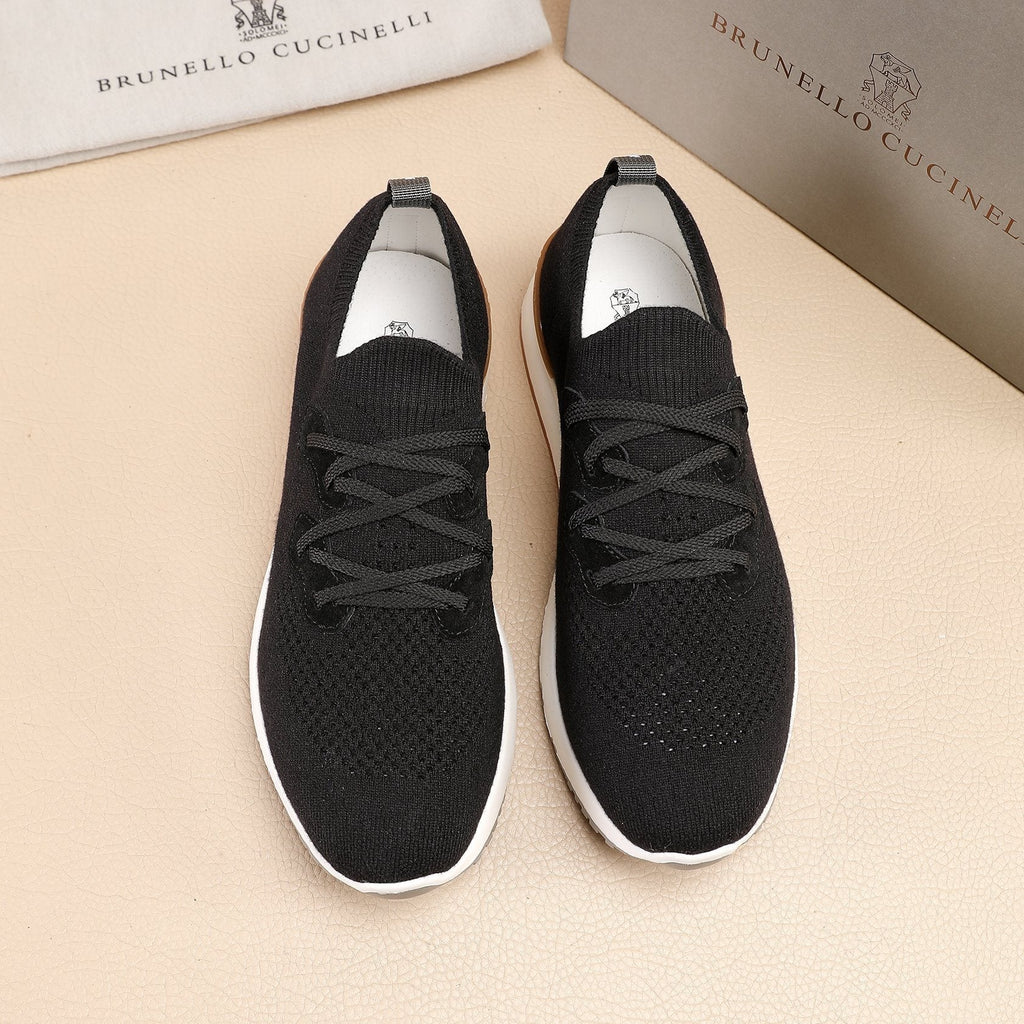 Brunello Cucinelli Black Knit Sneakers