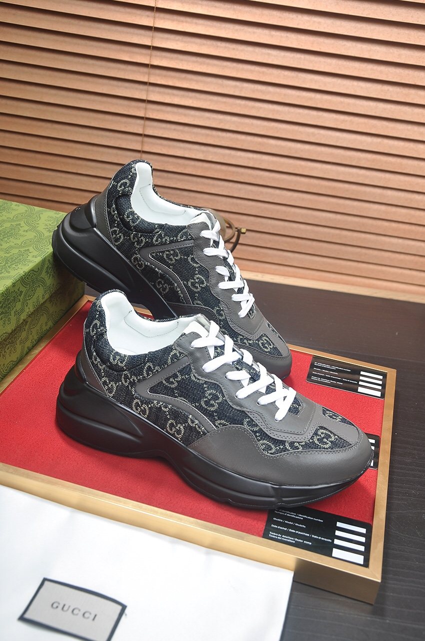 Gucci Black GG Pattern Sneakers
