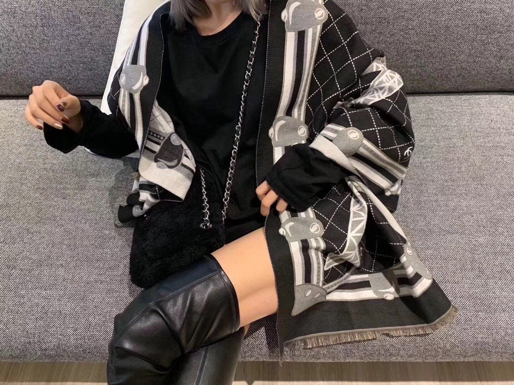 Chanel Eiffel Tower Pattern Scarf