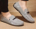 Versace Glossy Gray Bit Loafers