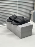 Balenciaga Black Embossed Slide Sandals