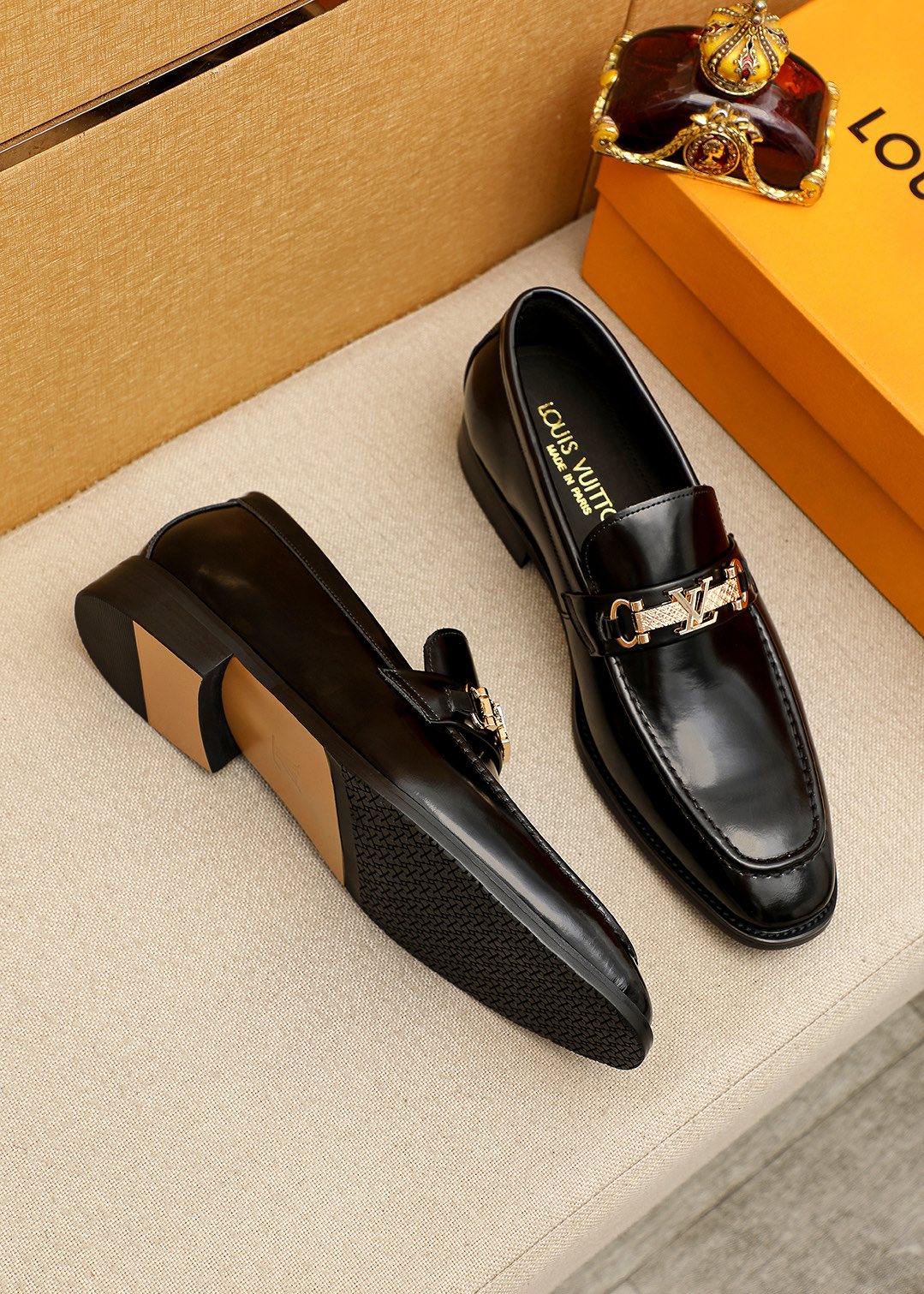 Louis Vuitton Black Buckle Loafers - Silver-Tone Hardware