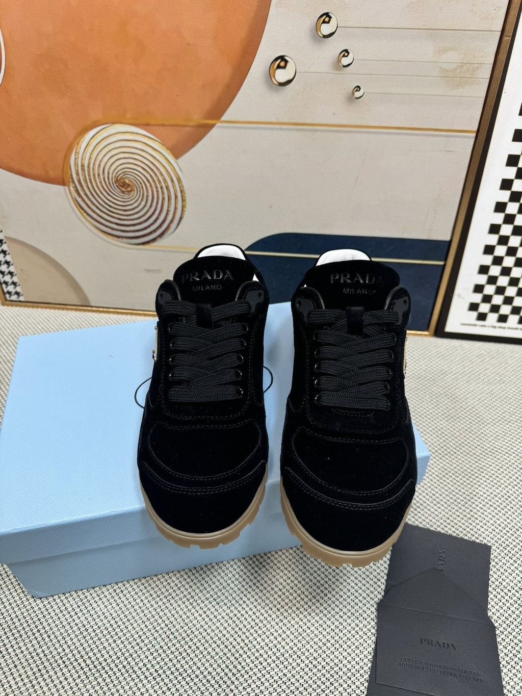 Prada Triangle Logo Low-Top Sneakers - Lug Sole
