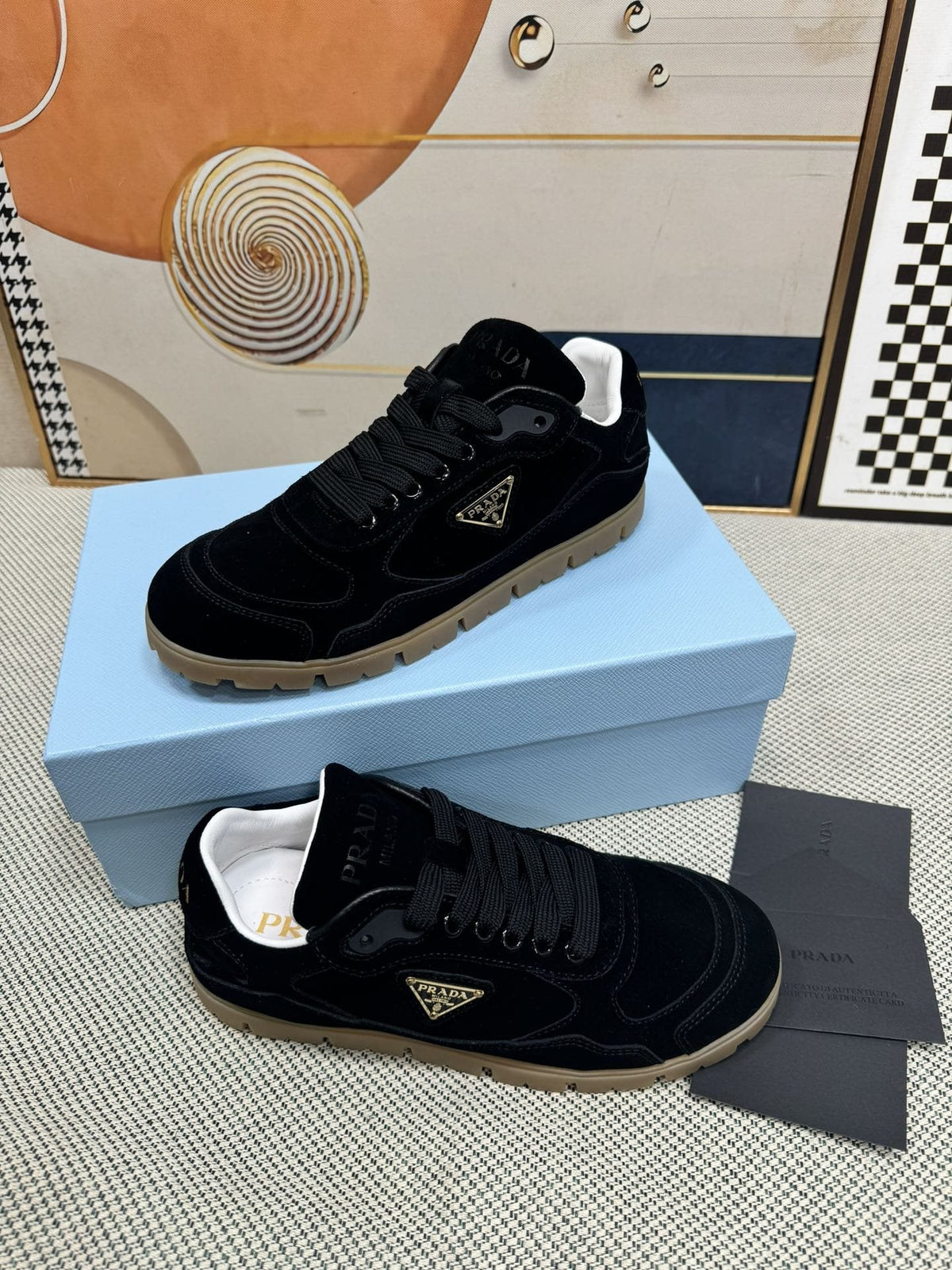 Prada Triangle Logo Low-Top Sneakers - Lug Sole