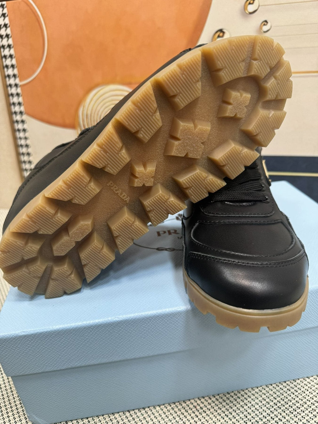 Prada Triangle Logo Low-Top Sneakers - Lug Sole