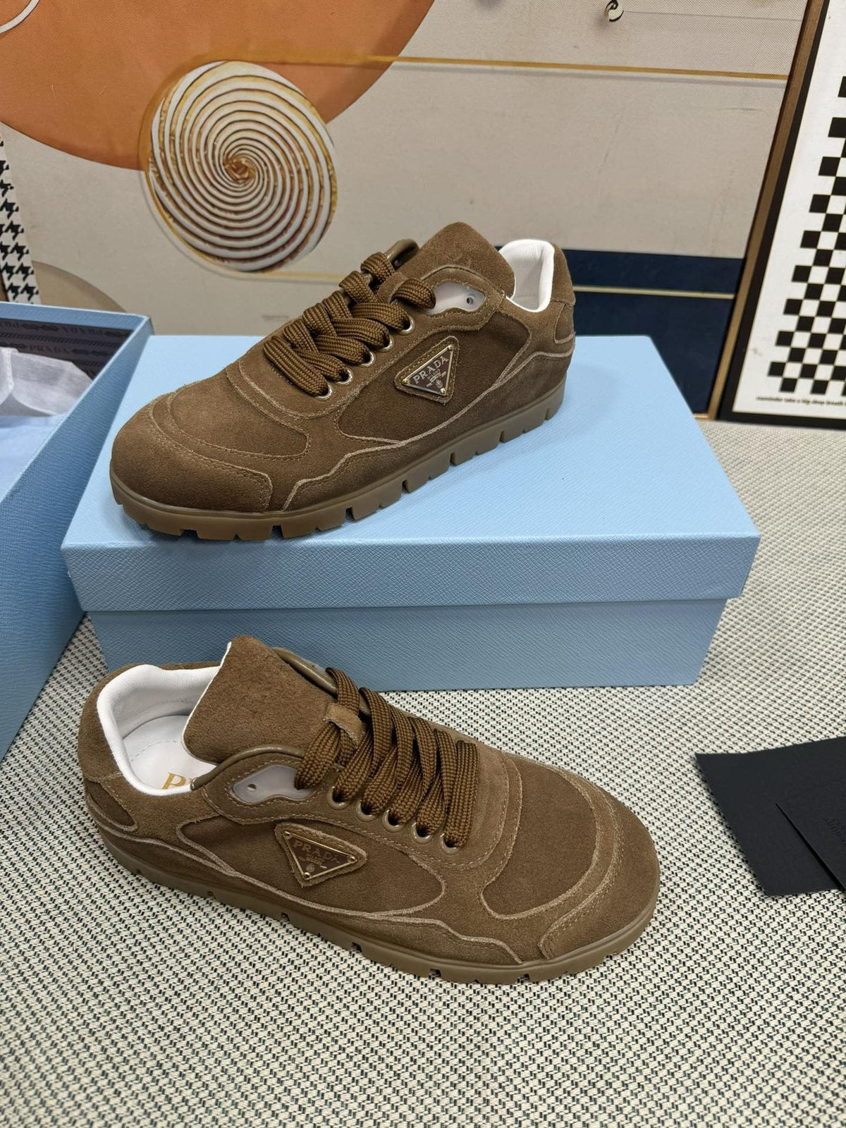 Prada Triangle Logo Low-Top Sneakers - Lug Sole