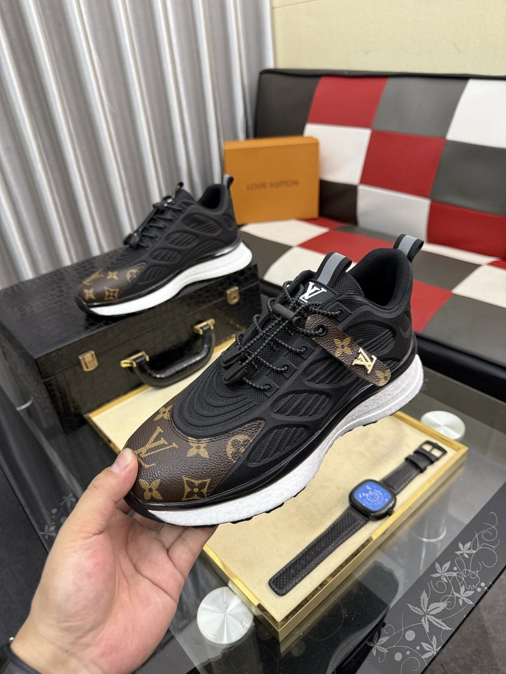 Louis Vuitton Monogram Panel Sneakers