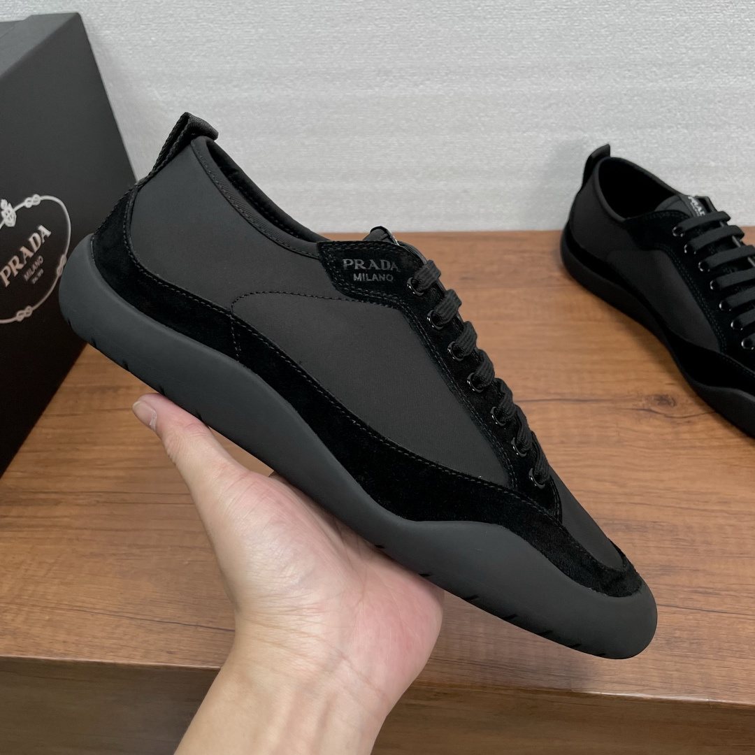 Prada Men's Speedrock Nylon and Suede Sneakers