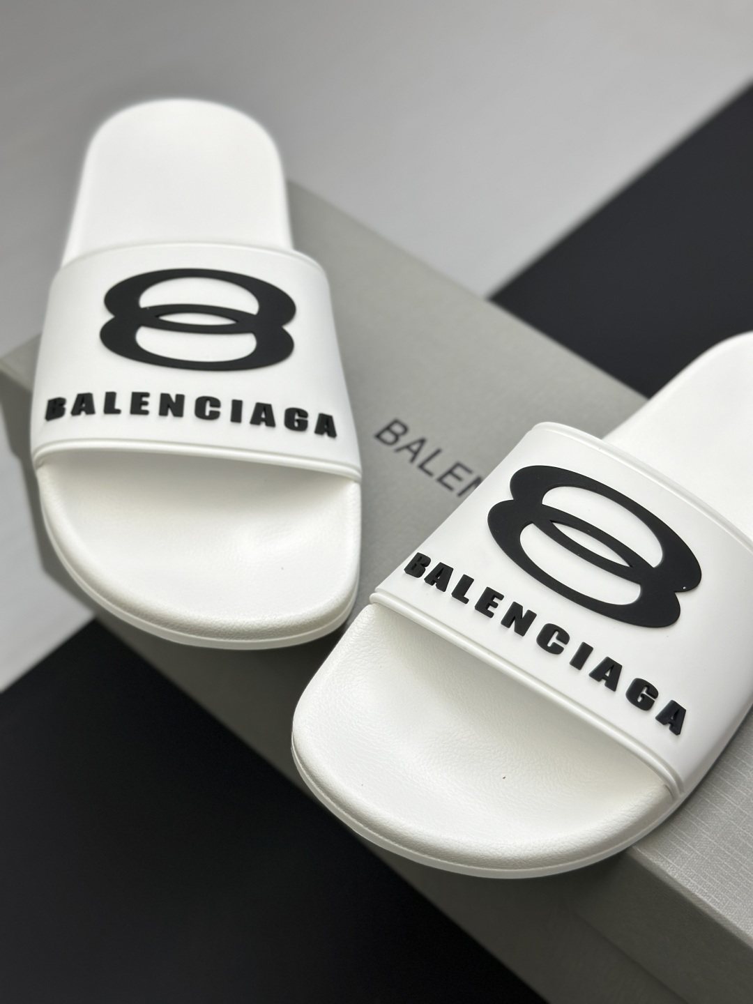 Balenciaga Logo Strap Slide Sandals