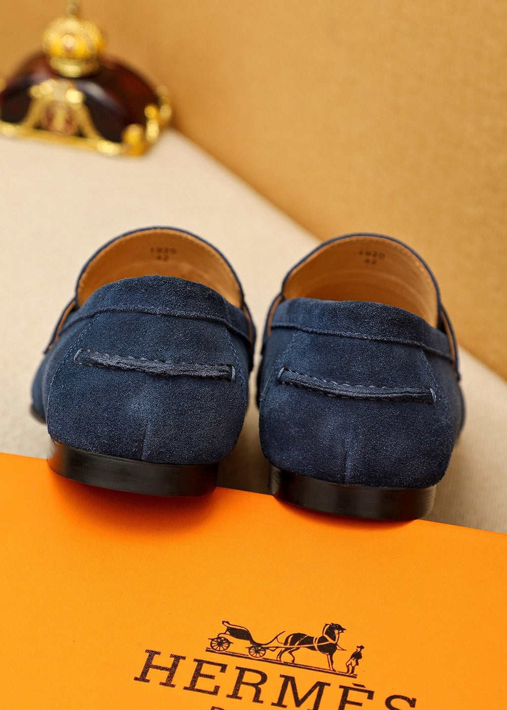 Hermès Suede-Finish Buckle Loafers