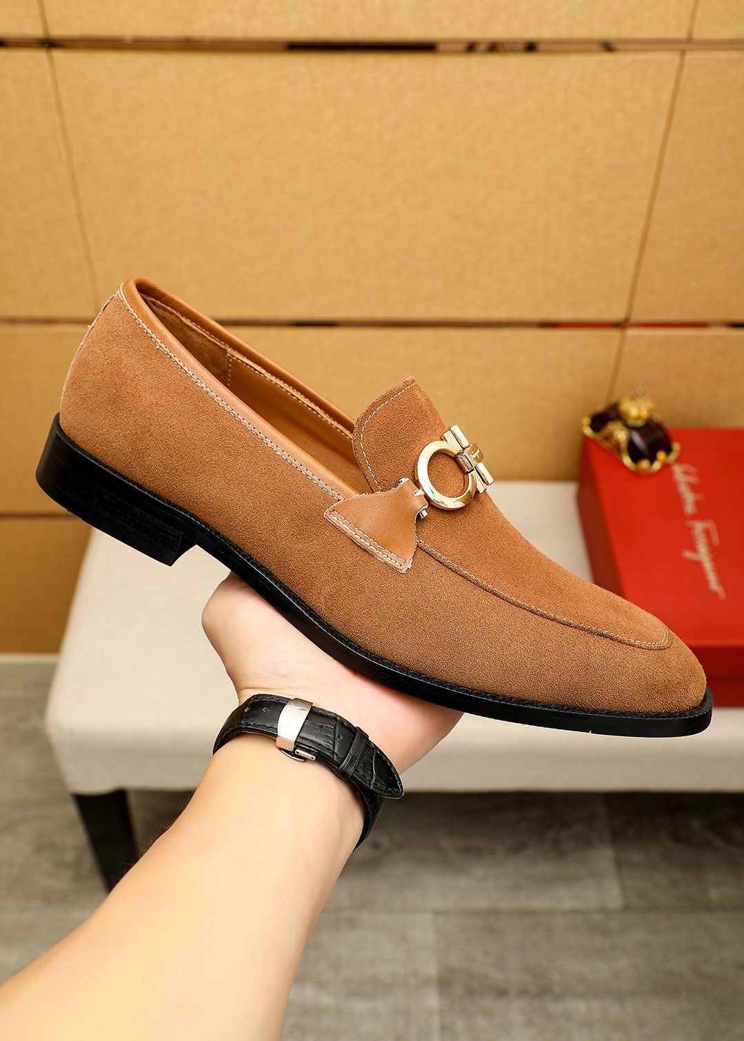 Ferragamo Metal Buckle Loafers