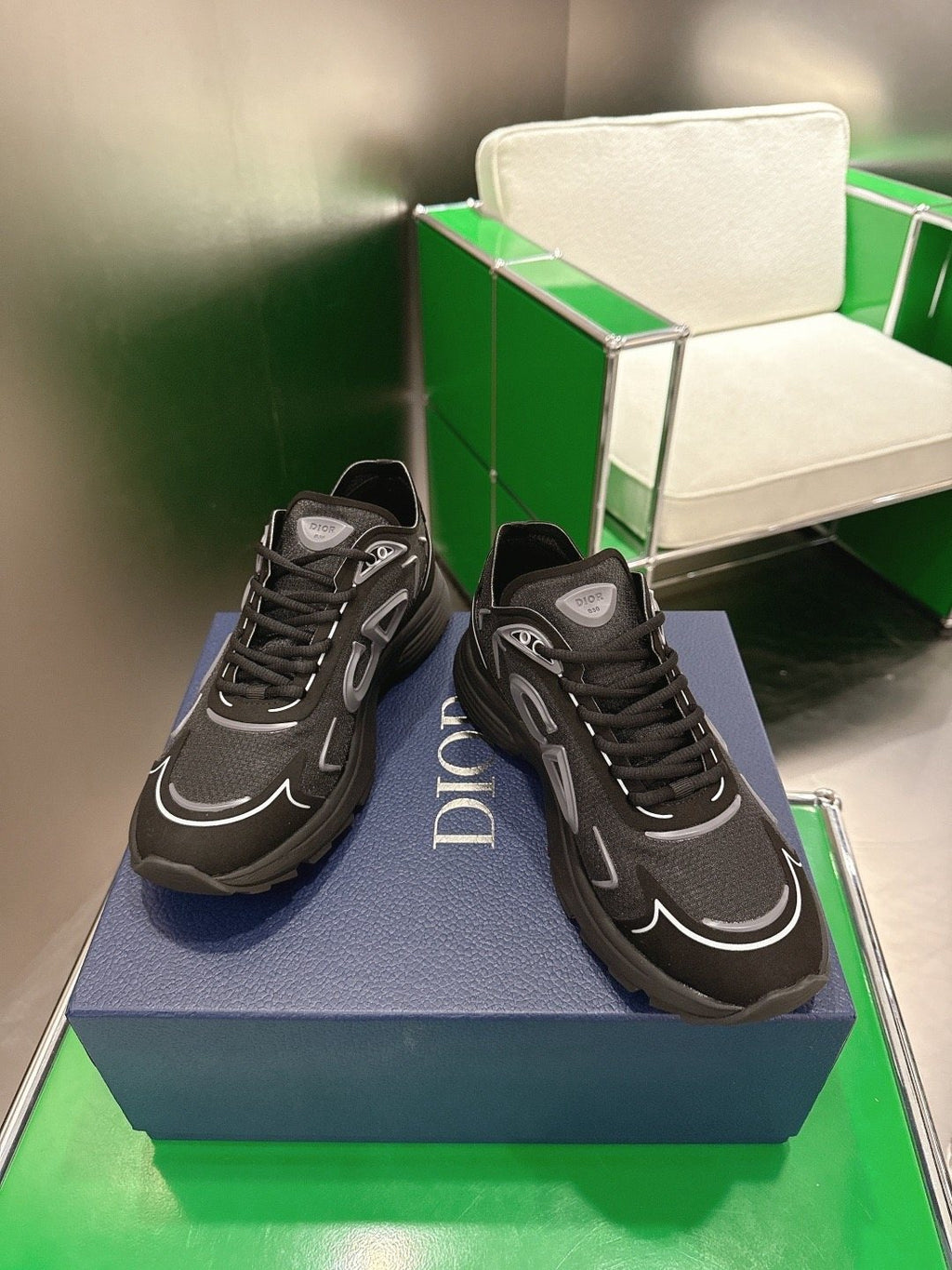 Dior Black and White Accent Low-Top Sneakers