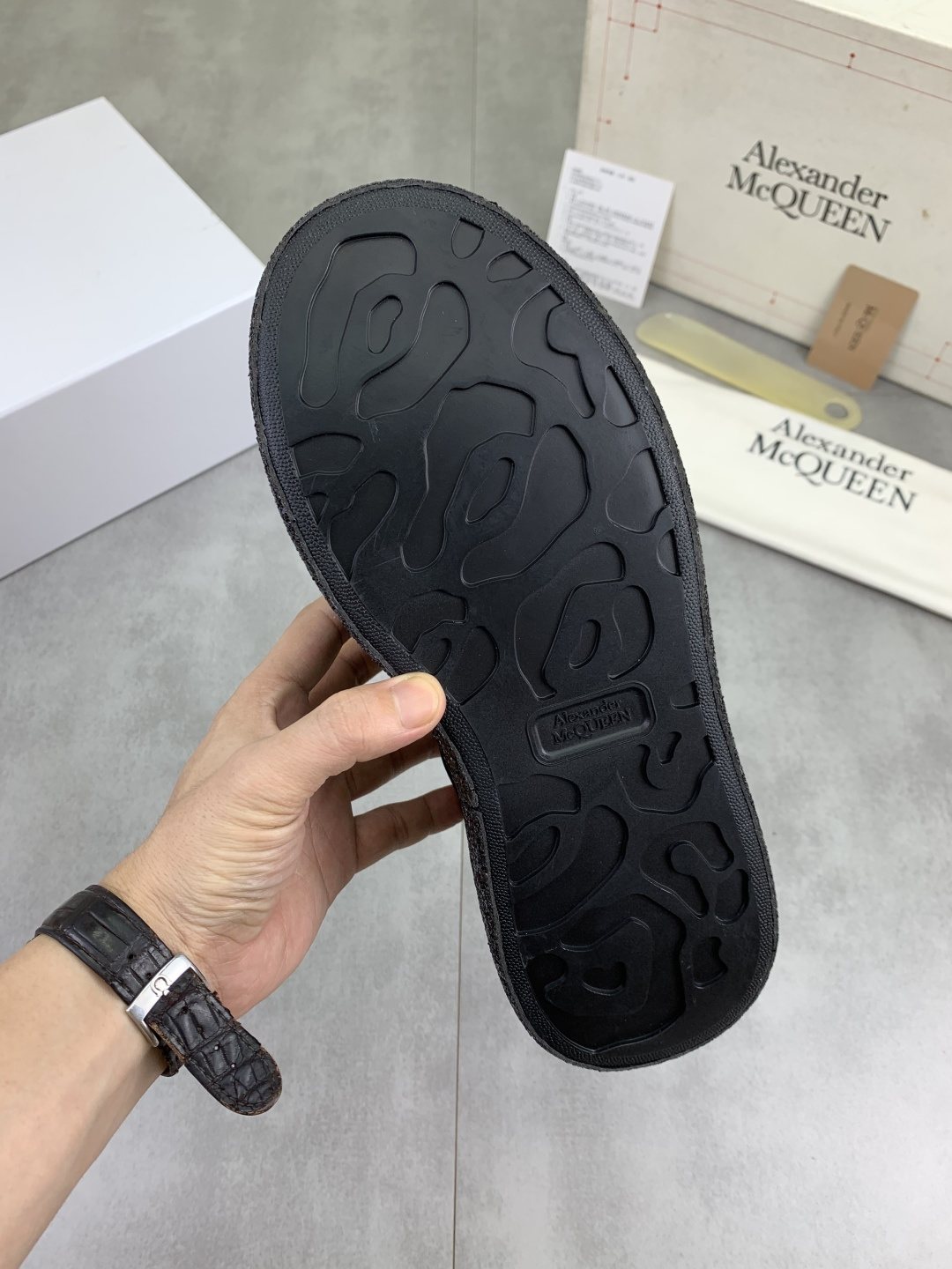 Alexander McQueen Black Glitter Low-Top Sneakers
