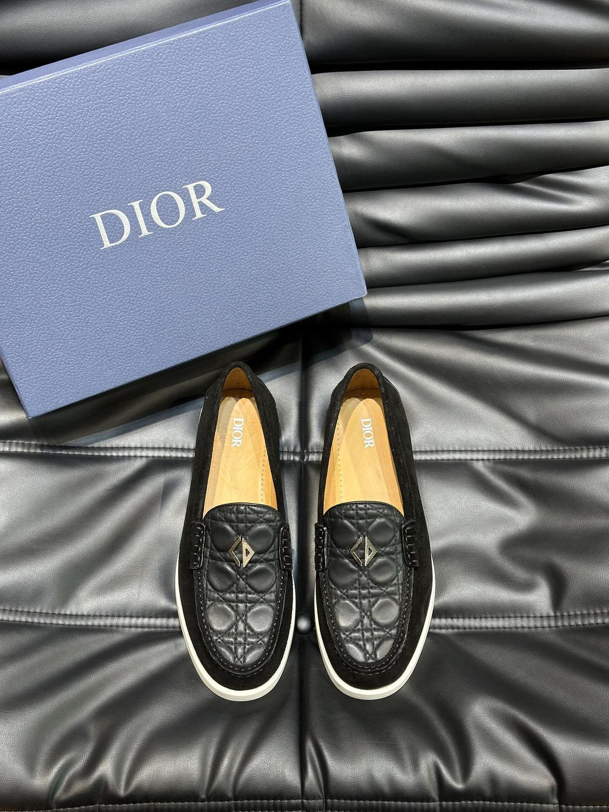 Dior Patterned Panel Loafers