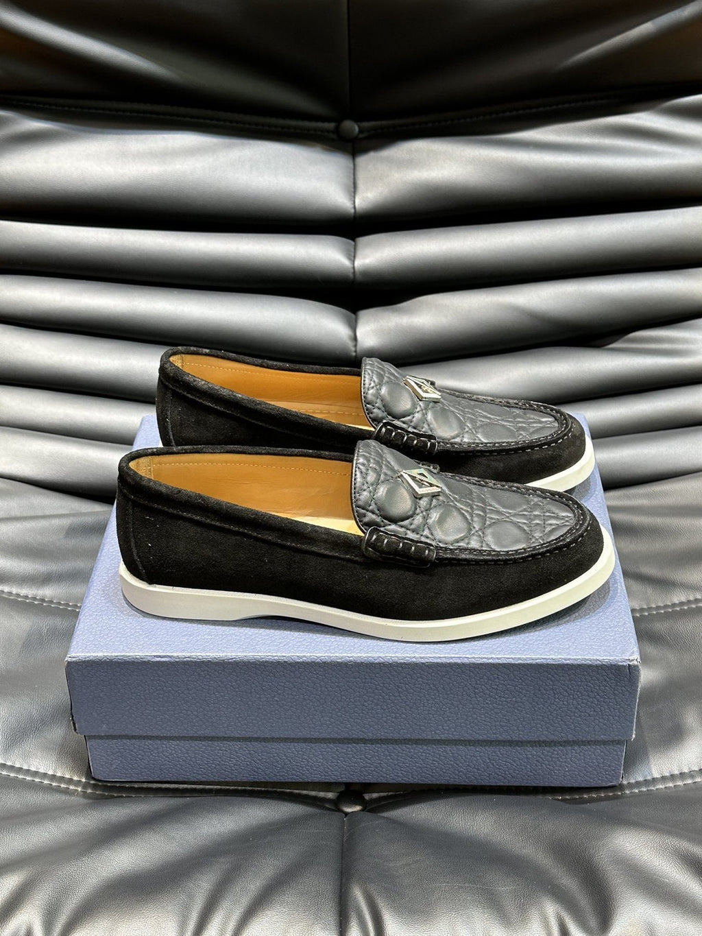 Dior Patterned Panel Loafers