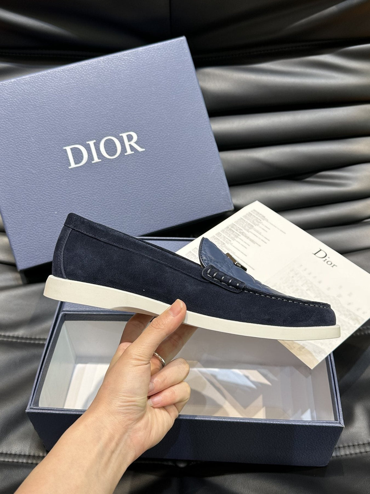 Dior Patterned Panel Loafers