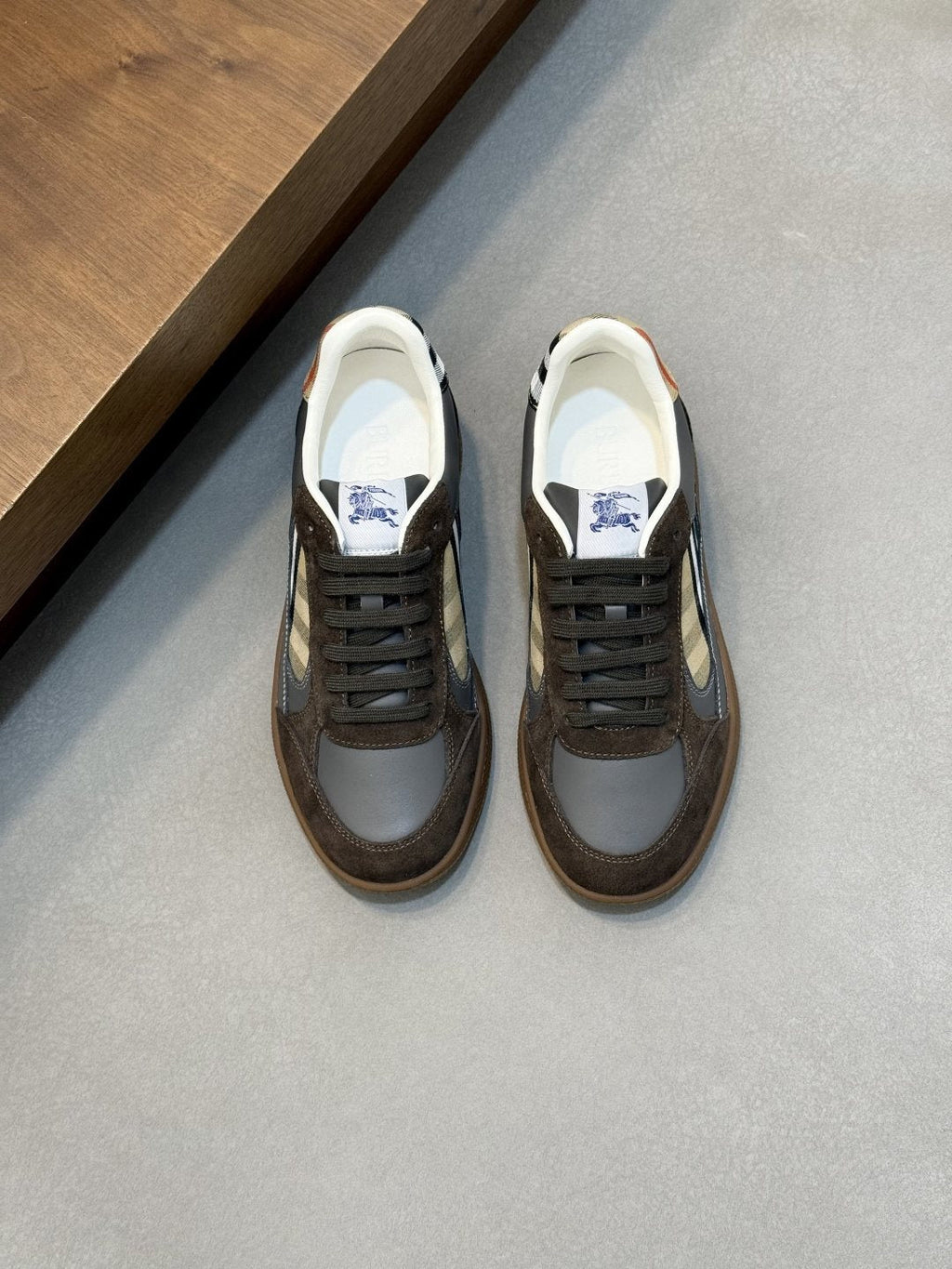 Burberry Check-Panel Low-Top Sneakers
