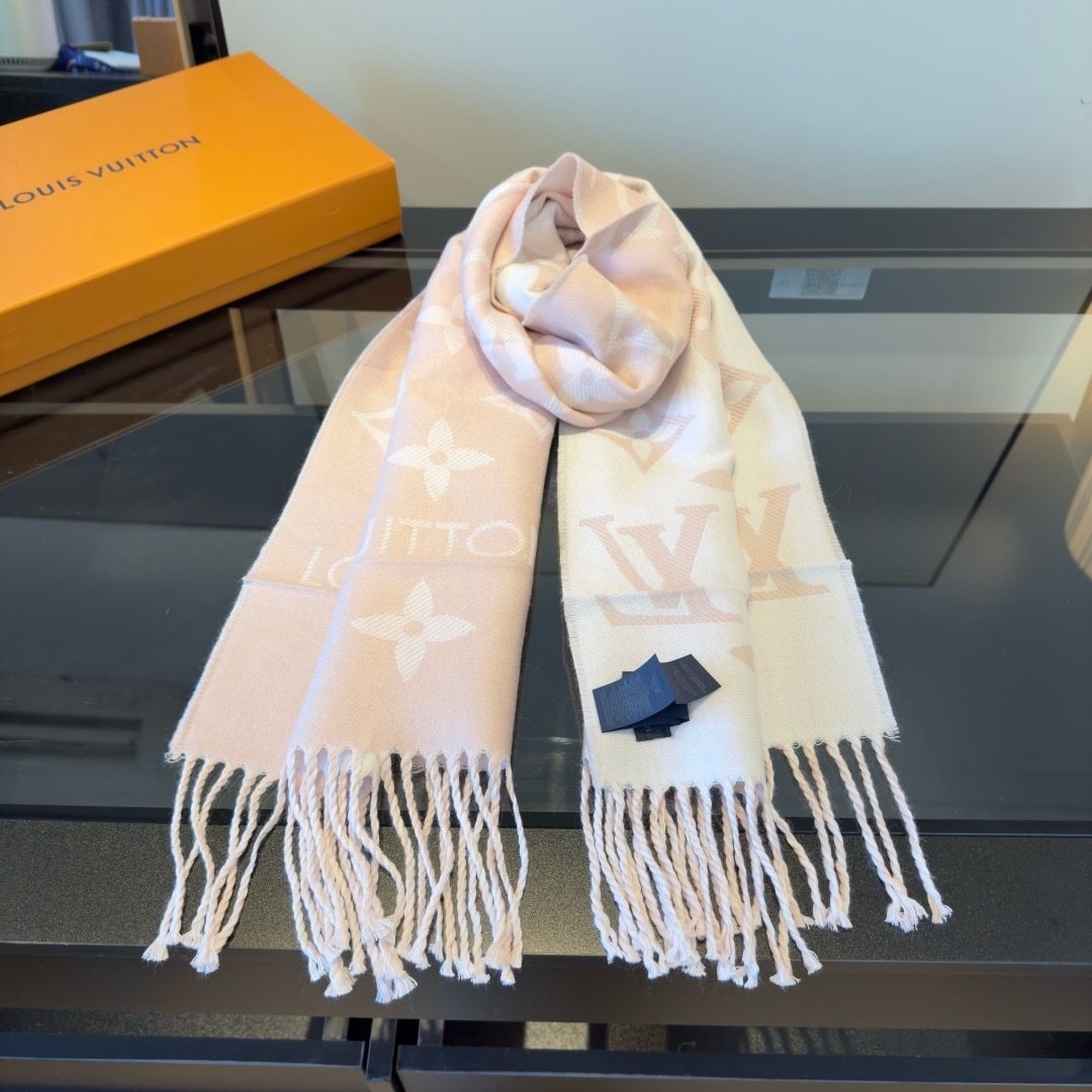 Louis Vuitton Monogram Fringed Scarf