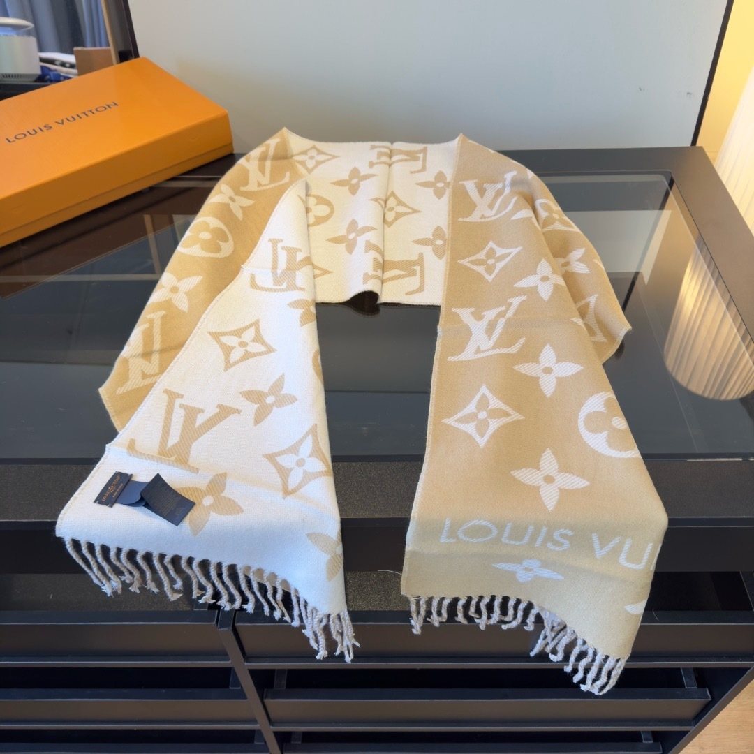 Louis Vuitton Monogram Fringed Scarf