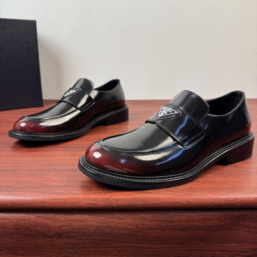 Prada Men's Red-Toe Leather Loafers