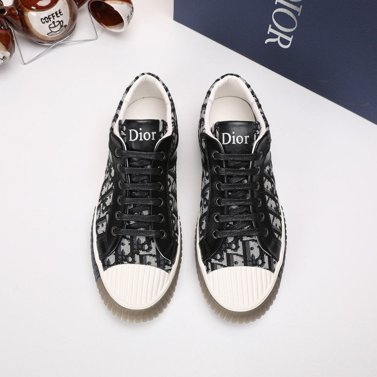 Dior Patterned High-Top Sneakers