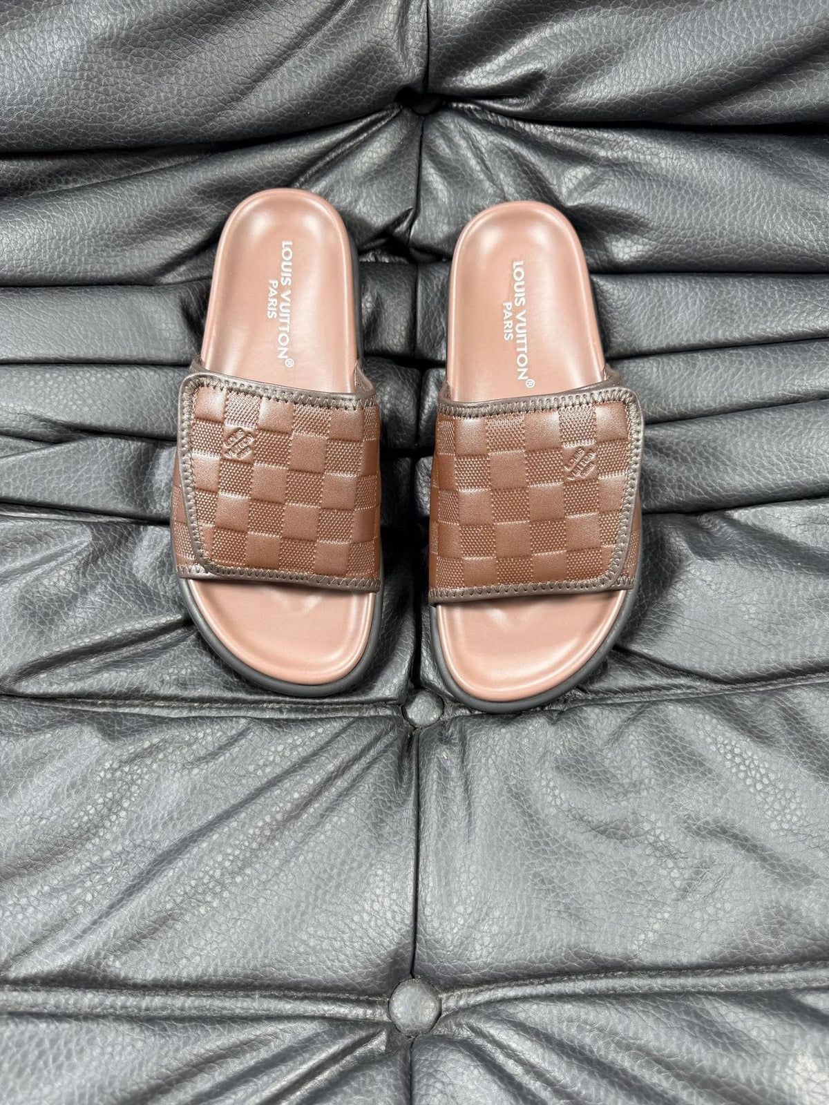 Louis Vuitton Woven Strap Slide Sandals - Low-Profile Sole