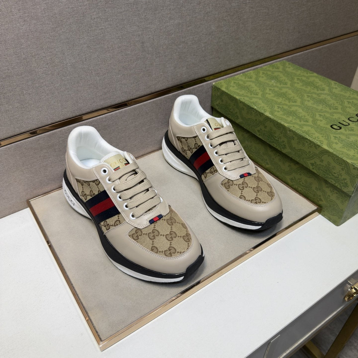 Gucci Web Stripe Low-Top Sneakers