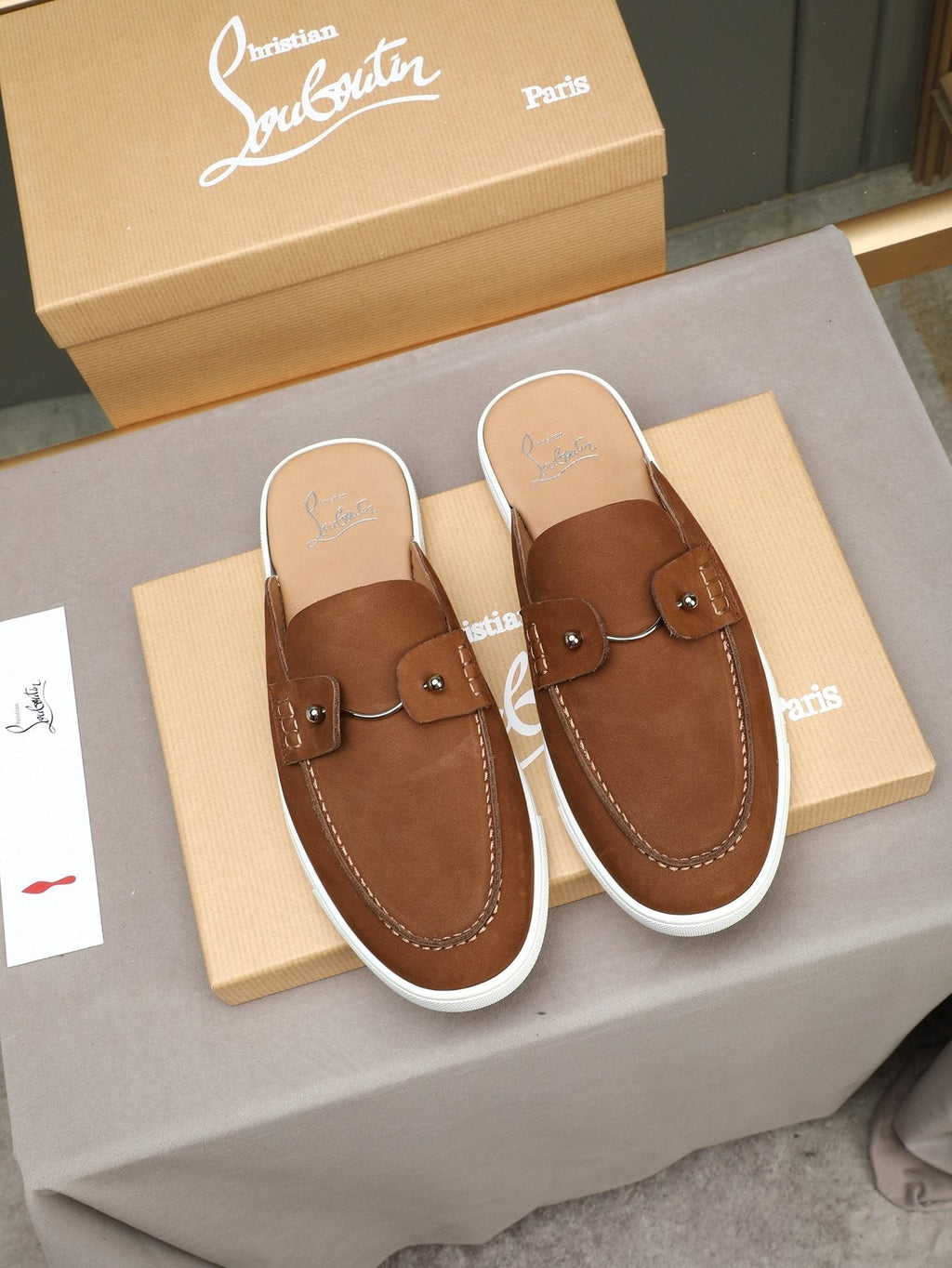 Christian Louboutin Buckle-Strap Slip-On Mules