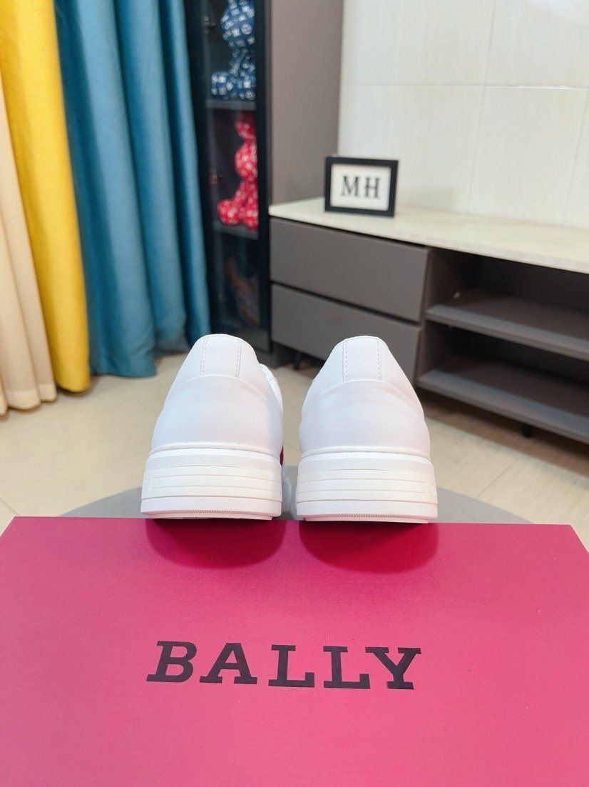 Bally White Red Stripe Sneakers