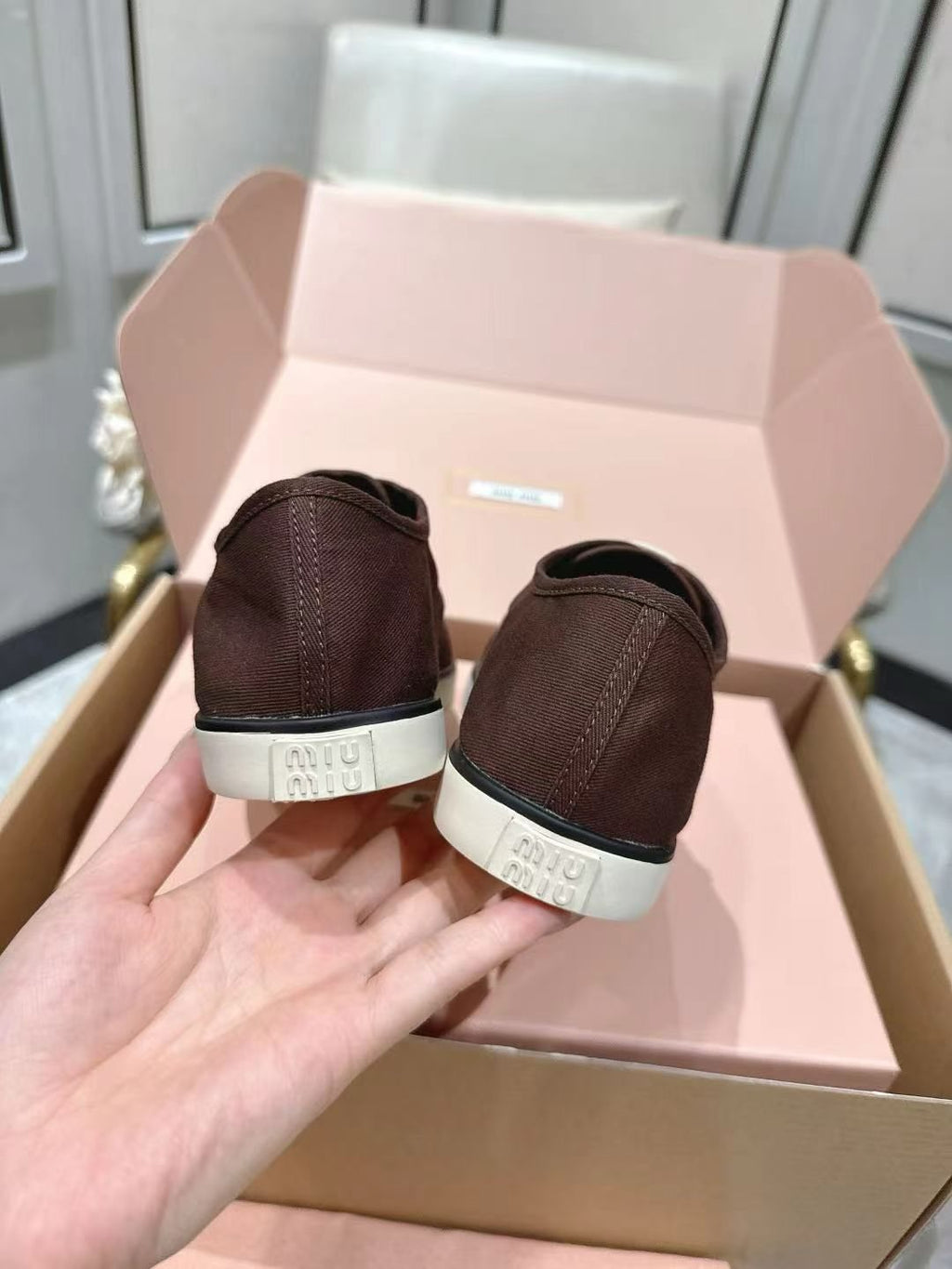Miu Miu Low-Top Canvas Sneakers