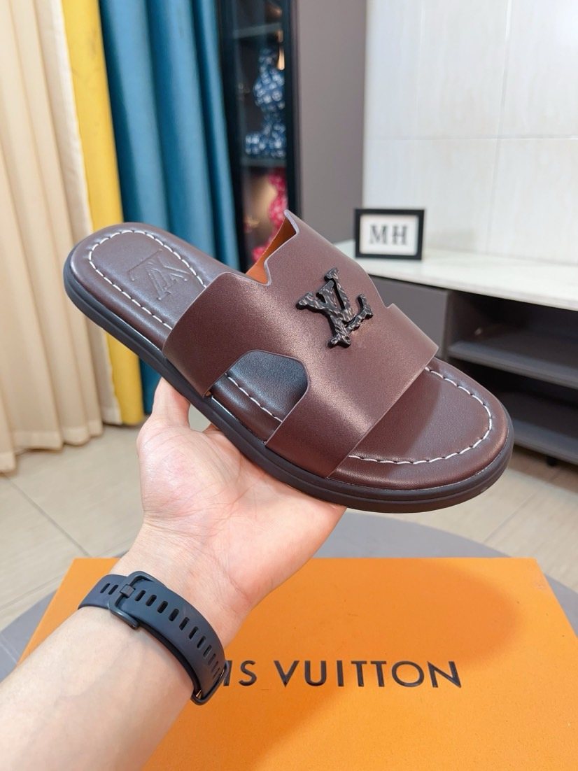 Louis Vuitton Men's Interlaced Strap Slide Sandals