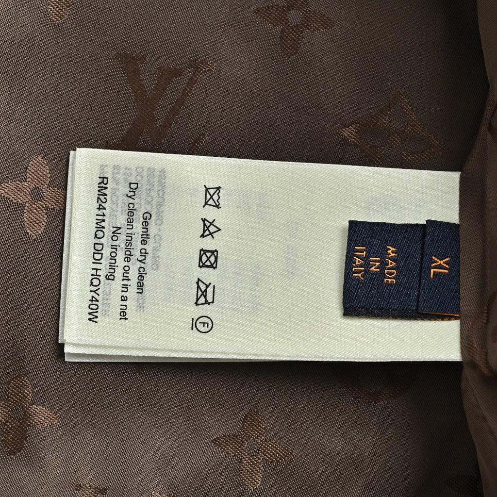 Louis Vuitton LV Monogram Jacquard Fleece Stand Collar Jacket Camel