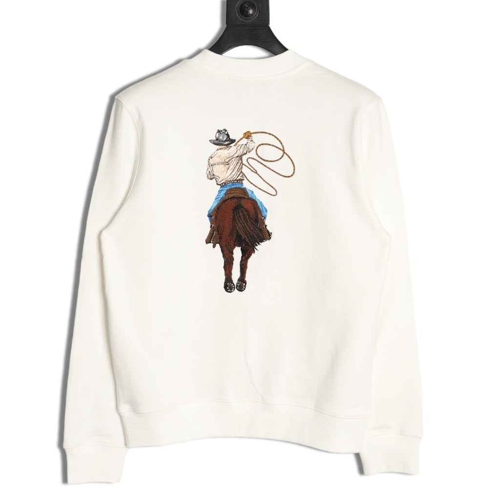 Louis Vuitton 24FW Western Cowboy Embroidered Crewneck Sweatshirt - Ivory