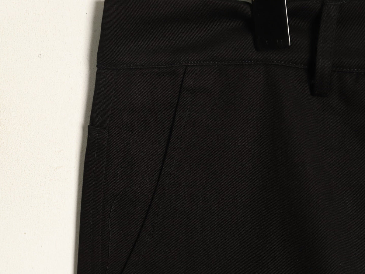 Louis Vuitton Panelled Flocked Denim Trousers - Black