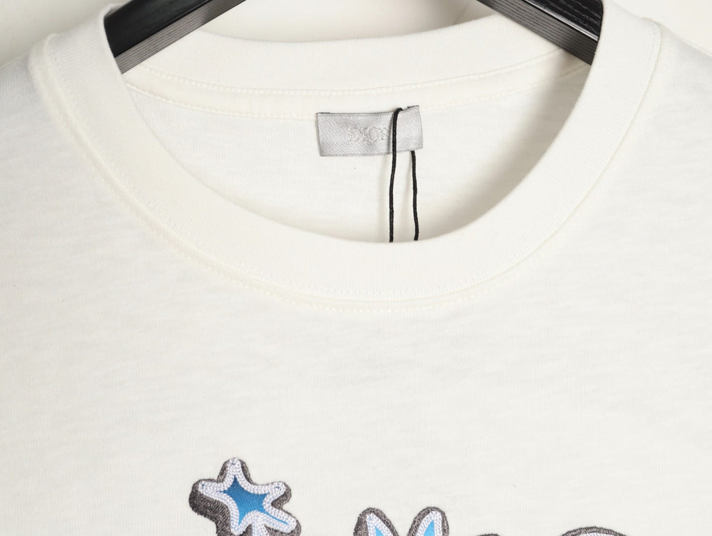 Dior 47 Gradient-Style Lettering Short-Sleeve T-Shirt - Cream